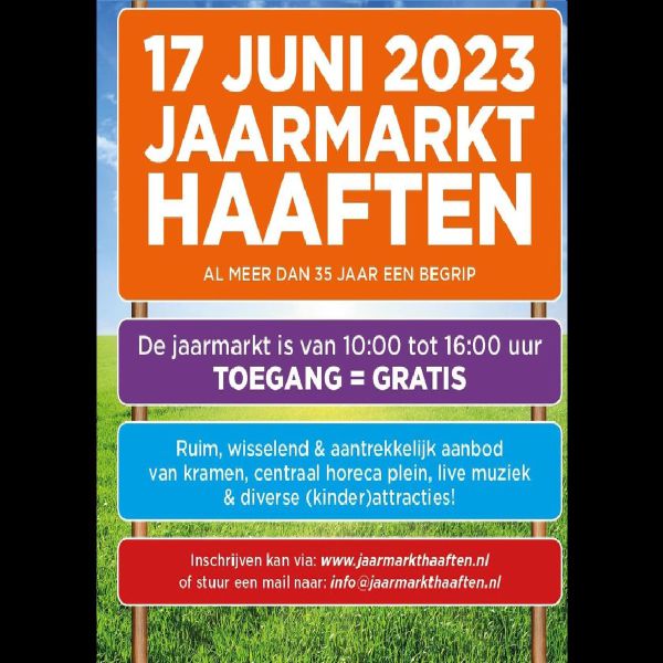 Jaarmarkt Haaften - Zaterdag 17 juni 2023 (10:00 - 16:00 uur)